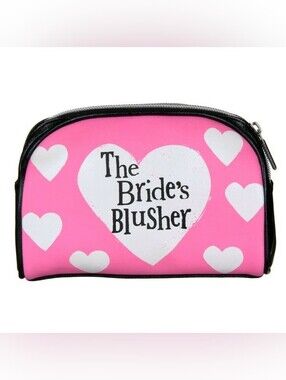 Wedding Gift The Blushing Bride Make-Up Accessory Case With Pink Fabric Lining
